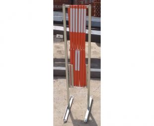 Bariera harmonijkowa nożycowa | zapora drogowa rozsuwana, żółto-czarna